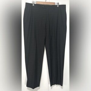 Sean John Fine Custom Tailored Black Checked Uncuffed Trousers Men’s 40Wx29L